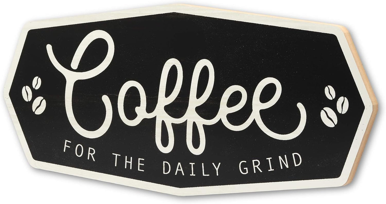 Coffee Farmhouse Wood Wall Decor - Cute Coffee Sign for Kitchen, Office or Coffee Station - Coffee for the Daily Grind