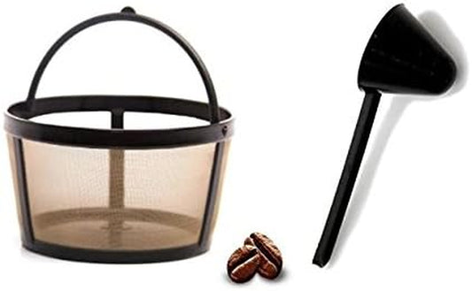 Replacement Permanent 4-Cup Coffee Filter Fits Mr Coffee 6659 Gold Tone Filter for TF5-RB Coffee Maker with Large Coffee Scoop
